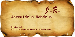 Jeremiás Rabán névjegykártya